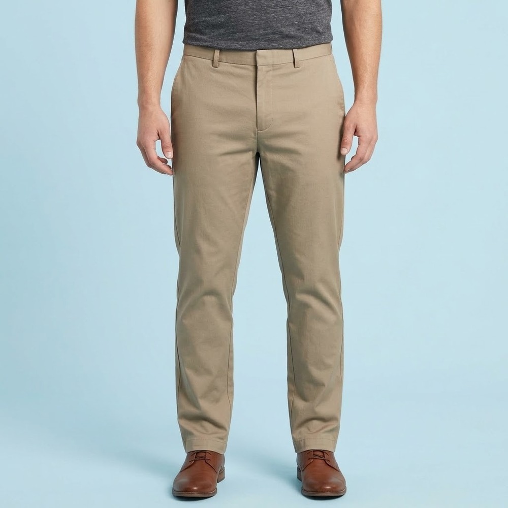 Perry Ellis Portfolio Very Slim Performance Dress Pants Mens 36x30 Khaki EUC
